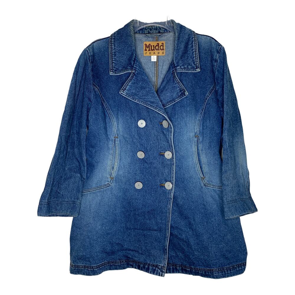 Vintage Mudd Jeans Y2K Denim Jacket Coat Double Breasted XL